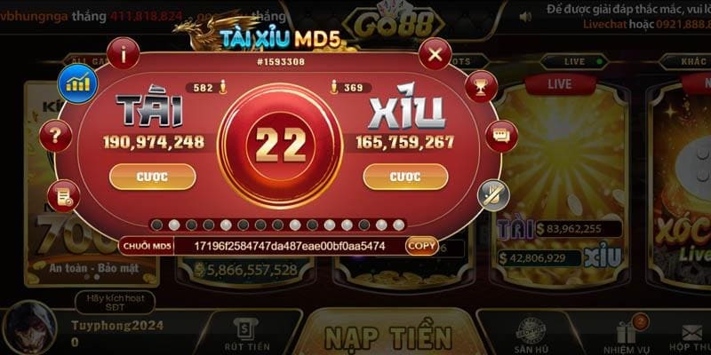 Tài xỉu MD5 là thể loại mới, tăng cường tính minh bạch cho người chơi
